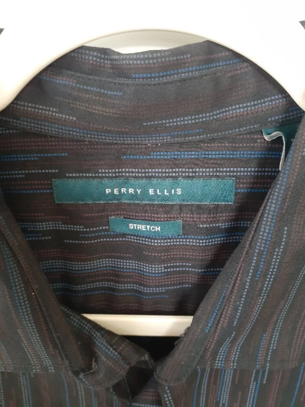 Perry Ellis Men's New Button up long sleeve black shirt size large cotton - Picture 5 of 5
